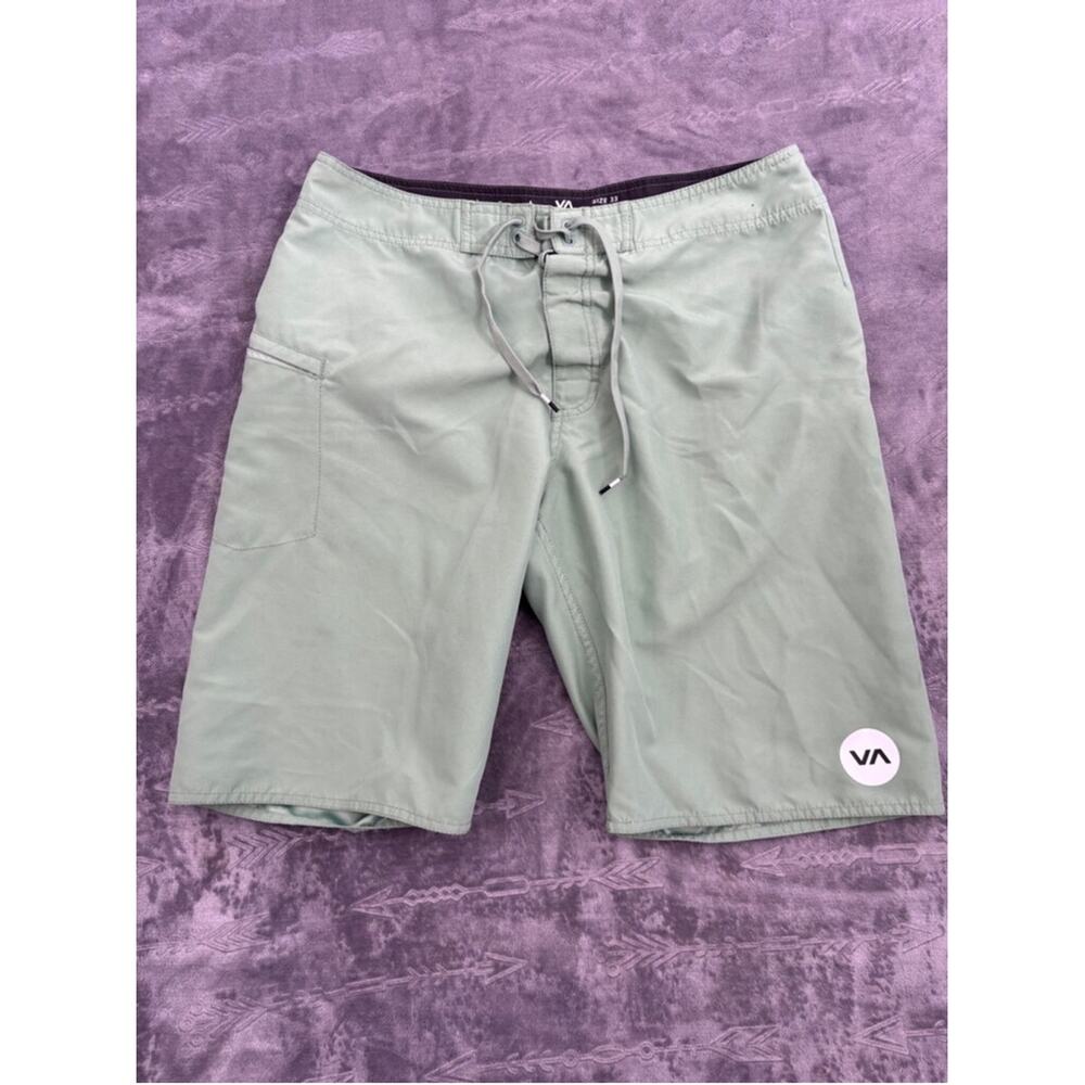 Men's Volcom Swim Trunks, Size 32, Sage Green